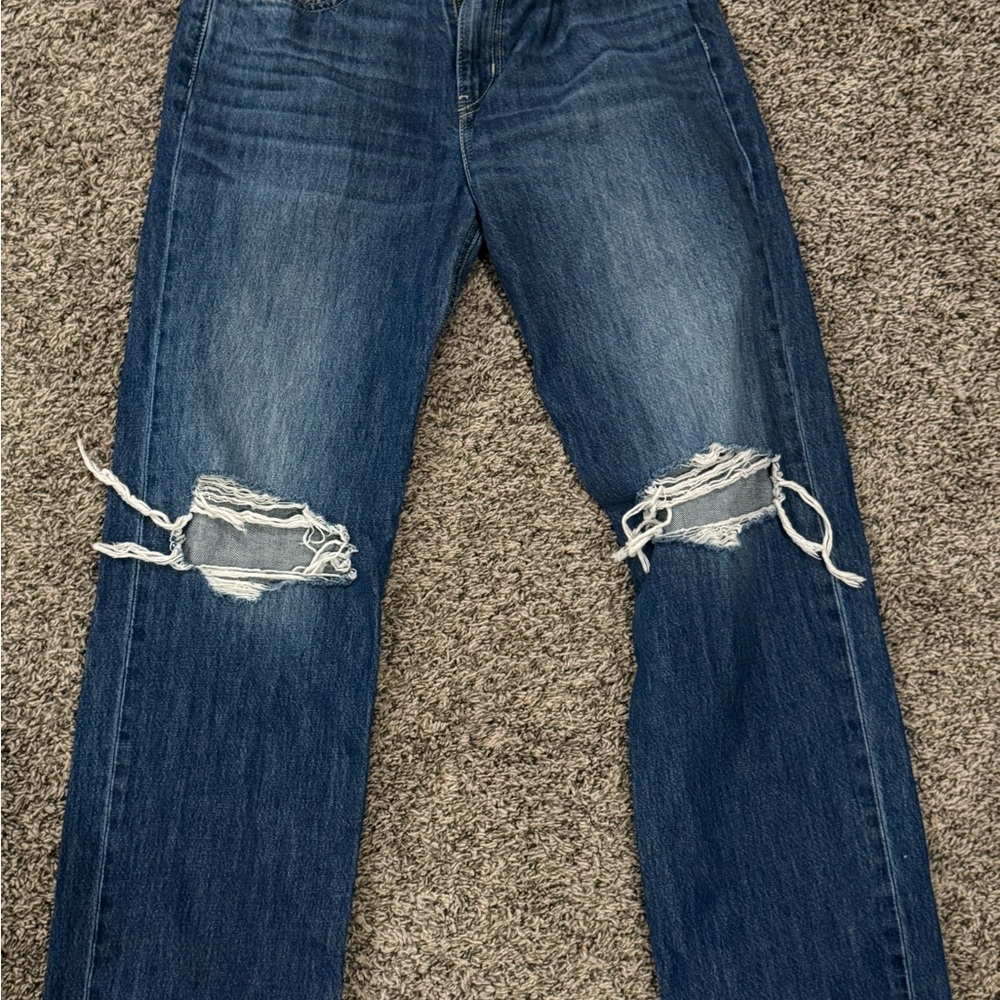 Levi's Distressed Straight Leg Blue Jeans